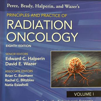 Cover of the medical training textbook “Principles and Practice of Radiation Oncology, Eighth Edition” 